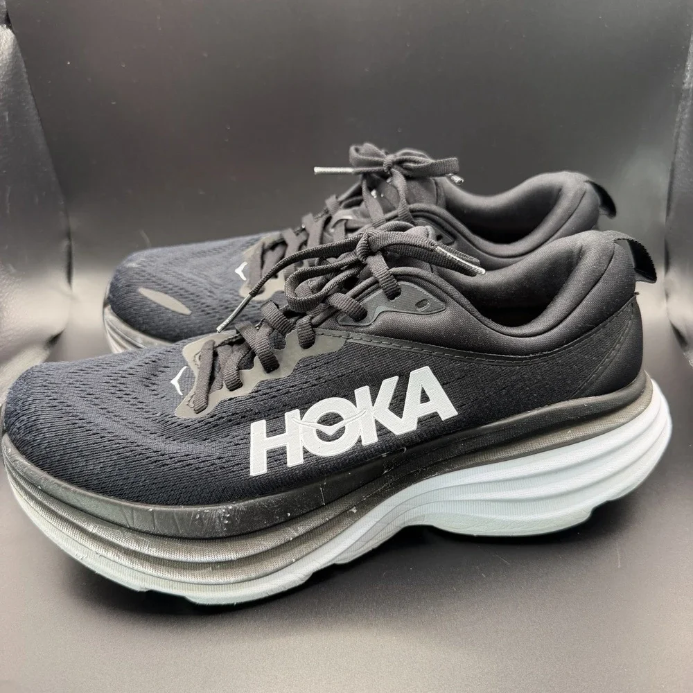 Women's HOKA Bondi 8 running shoes Black/White 1127952 BWHT SZ 8.5B Athletic